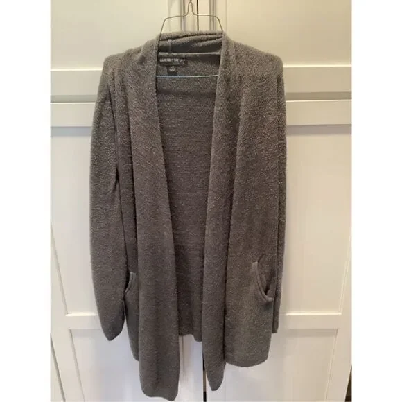 Barefoot Dreams Cozychic  Lite Knit Cardigan Sz S/M Gray - Picture 2 of 10
